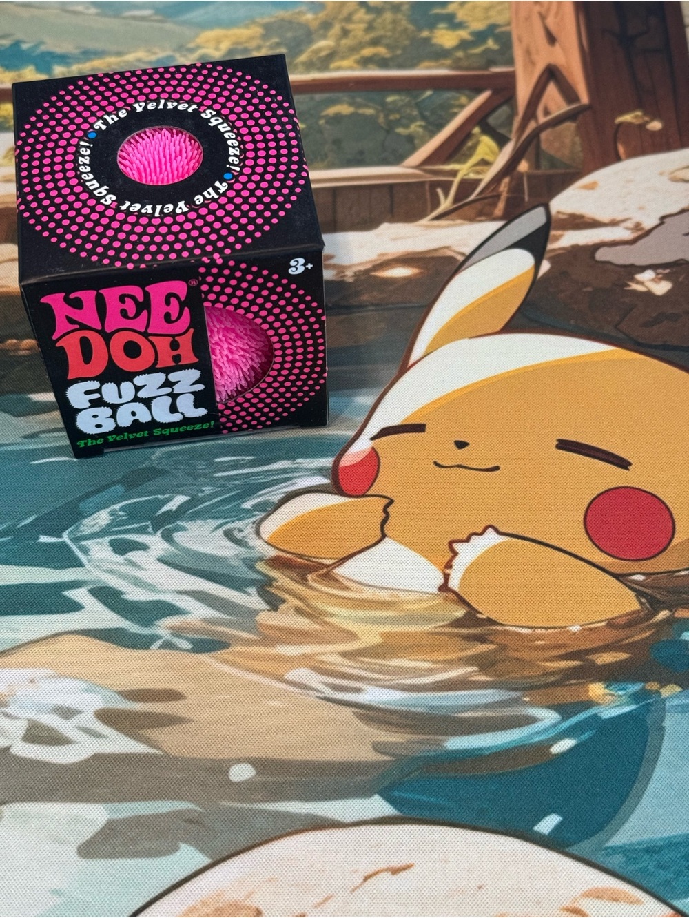 Nee Doh Pink Fuzz Ball Squish Fidget Soft Squeeze Toy Schylling Unopened NWT New